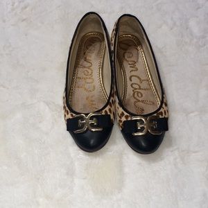 Sam Edelman | Leather Sock | Cheetah fur black cap toe flats | size 7